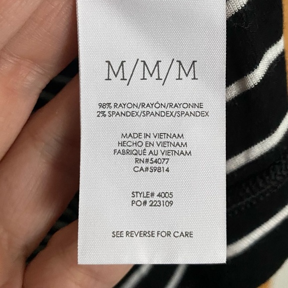 CAbi Crosswalk Black and White Stripe Long Sleeve Tee Size Medium - Picture 5 of 8